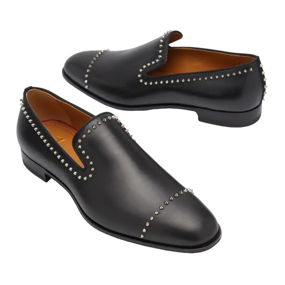 Christian Louboutin Dandy Cloo Flat Black Calf Leather Spike Dress Loafer 43 10 main image 9
